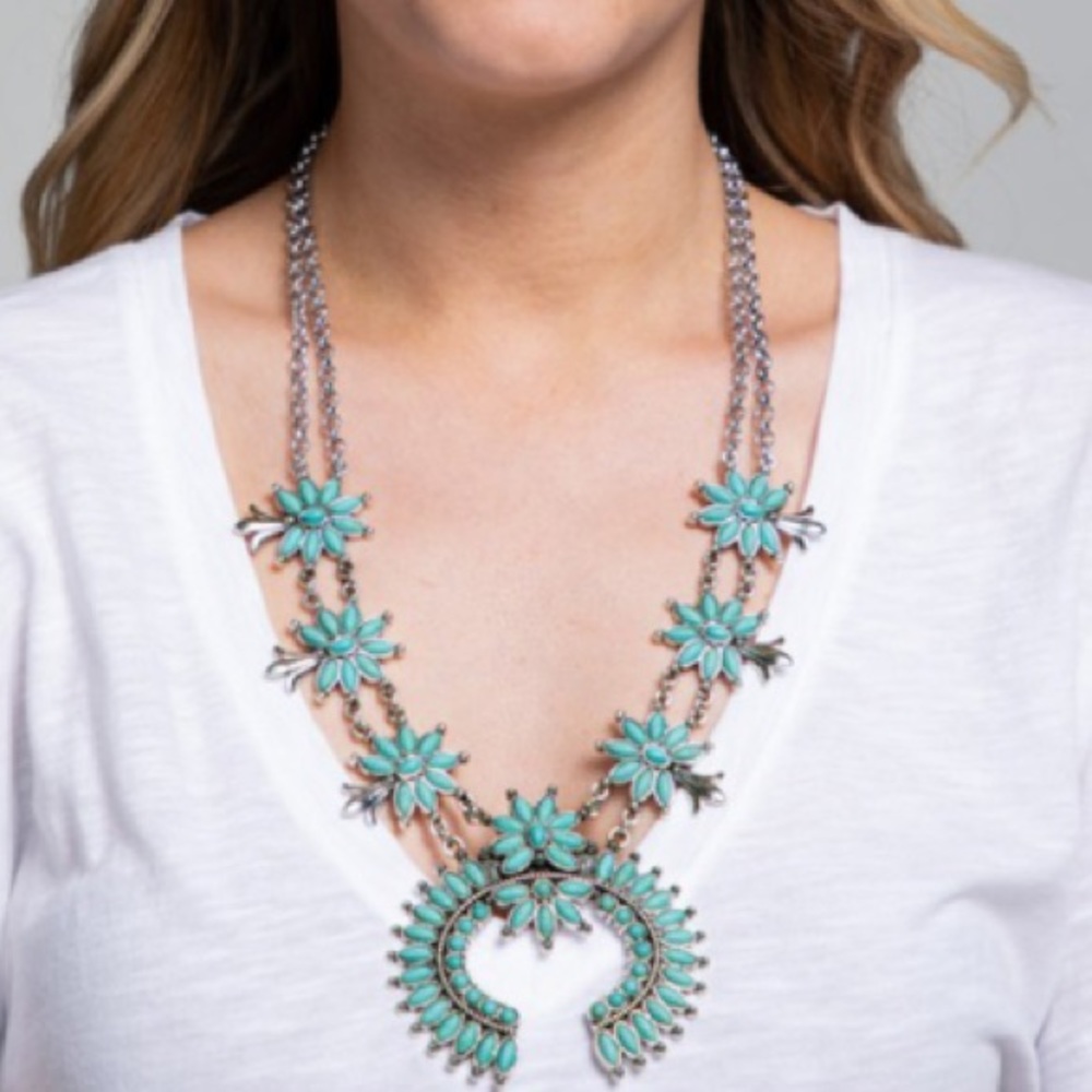 Vintage Style Squash Blossom Necklace